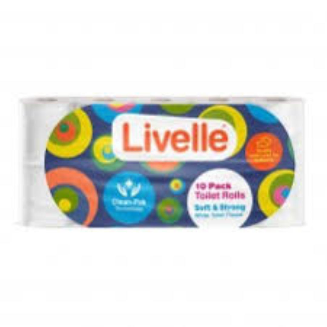  Livelle Toilet Tissue - 200 Sheets   100% Virgin  2 Ply - Ten Pack